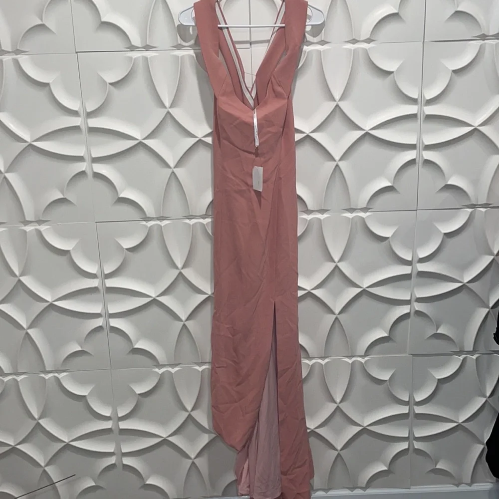 Dessy collective crepe off shoulder bridesmaid dress 10 jj - Picture 3 of 7